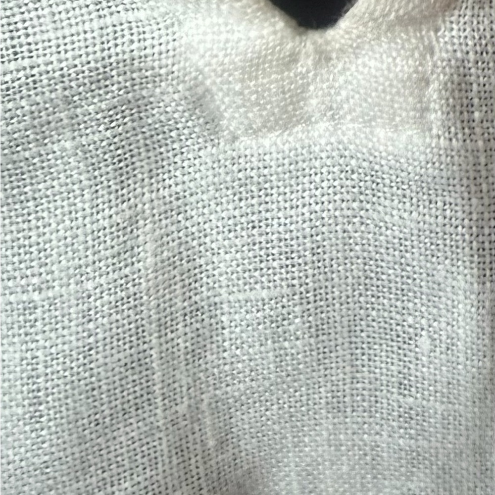 Ann Taylor medium white linen cover up shirt - Picture 2 of 4